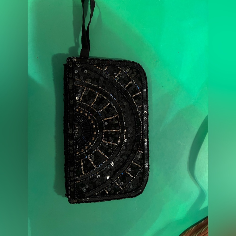 Black Beaded clutch